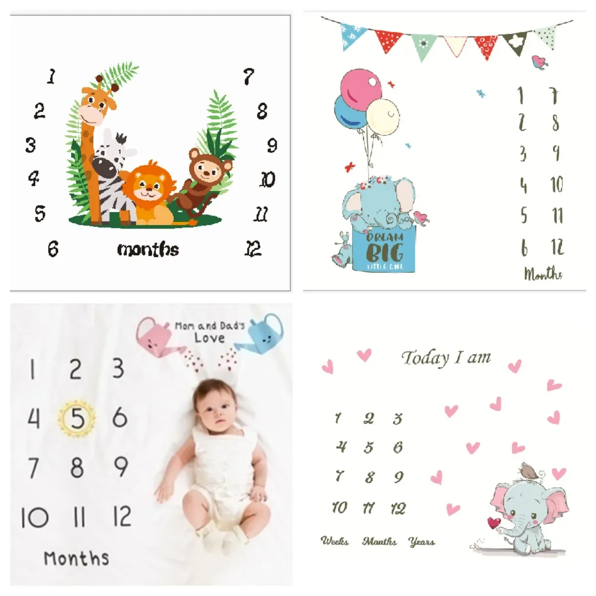 Play Mat - Background Blankets Play Mat Baby Milestone